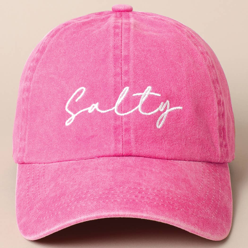 Salty Lettering Embroidery Baseball Cap: VINTAGE BLUE, One Size - Market 12