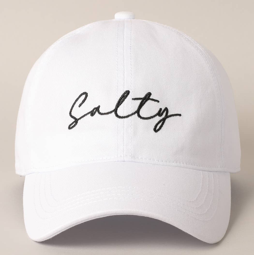 Salty Lettering Embroidery Baseball Cap: VINTAGE BLUE, One Size - Market 12