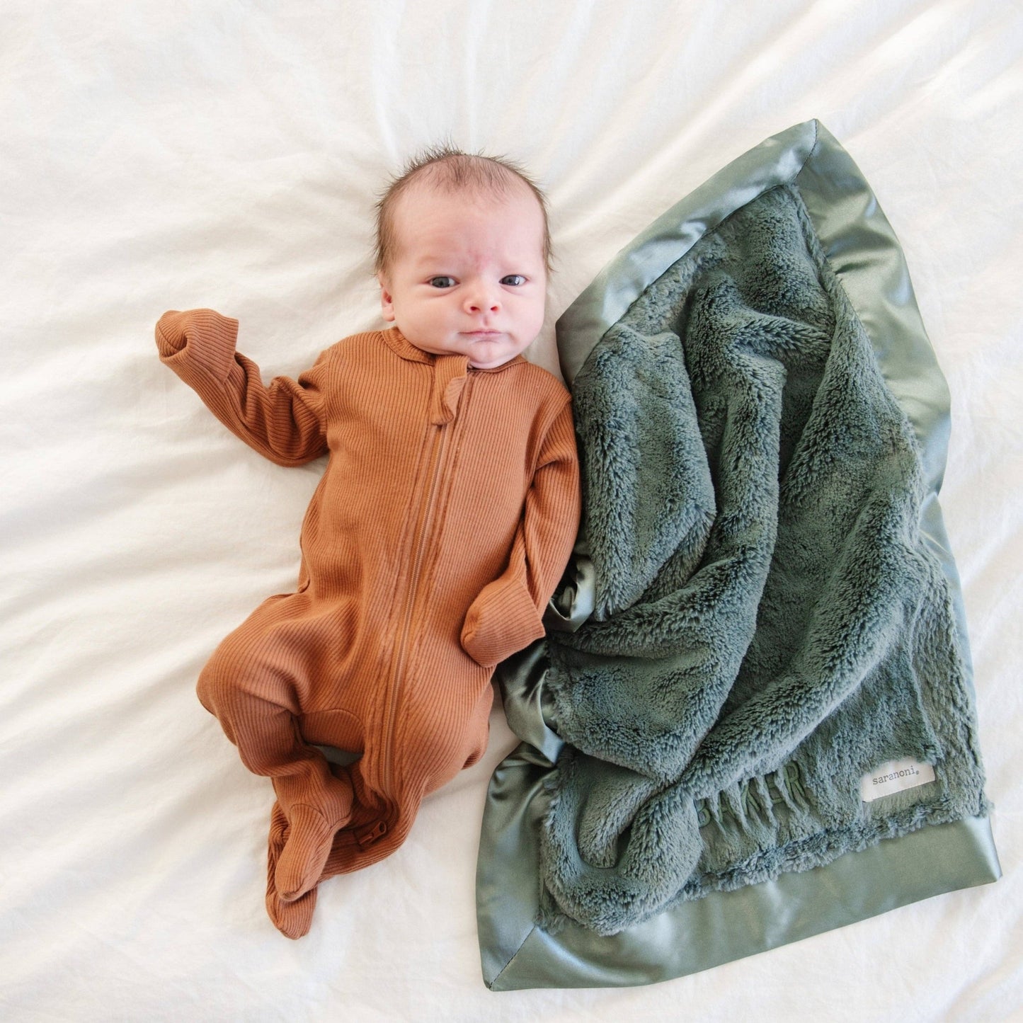 SATIN BORDER MINI BLANKETS: Tan - Market 12