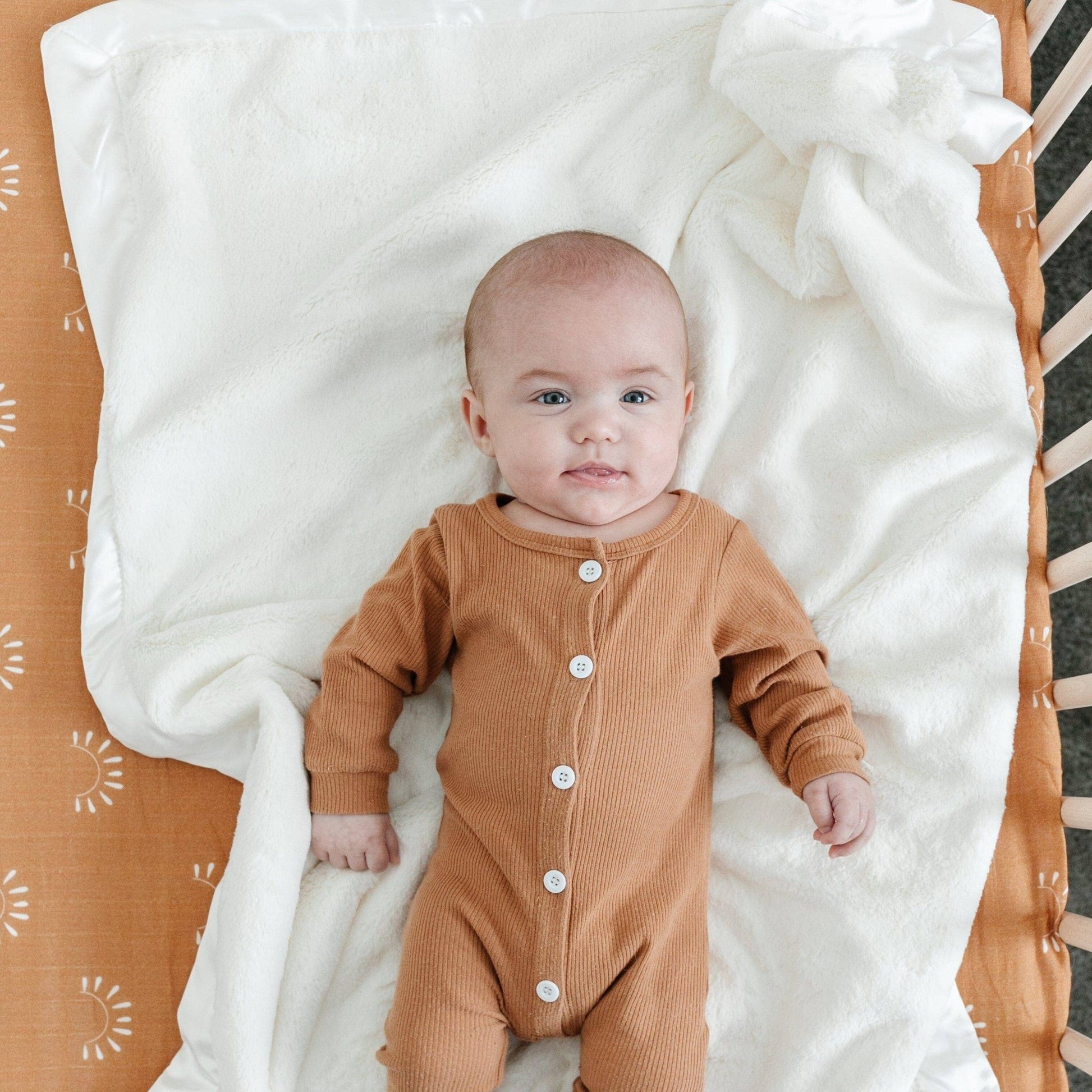 SATIN BORDER MINI BLANKETS: Tan - Market 12