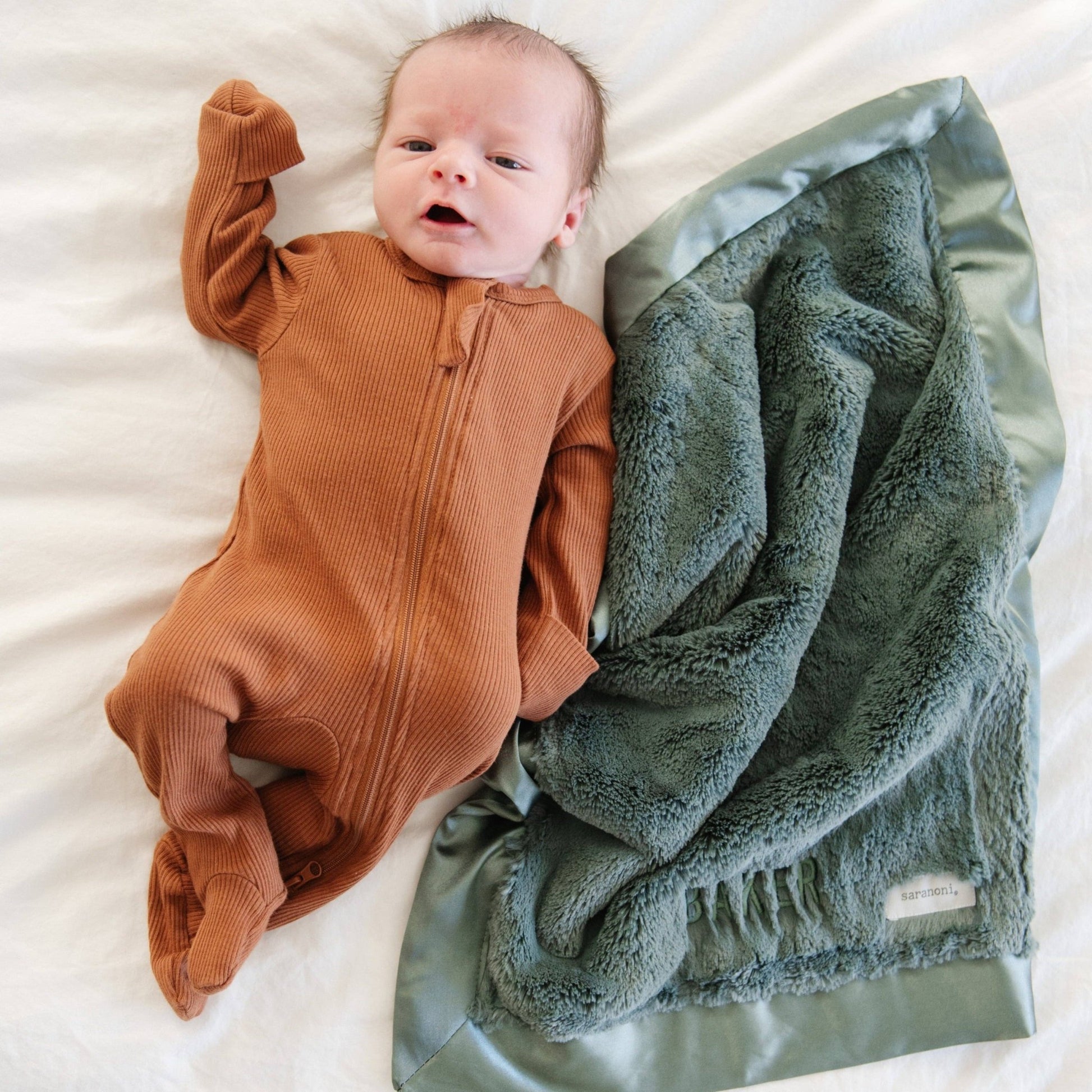 SATIN BORDER MINI BLANKETS: Tan - Market 12