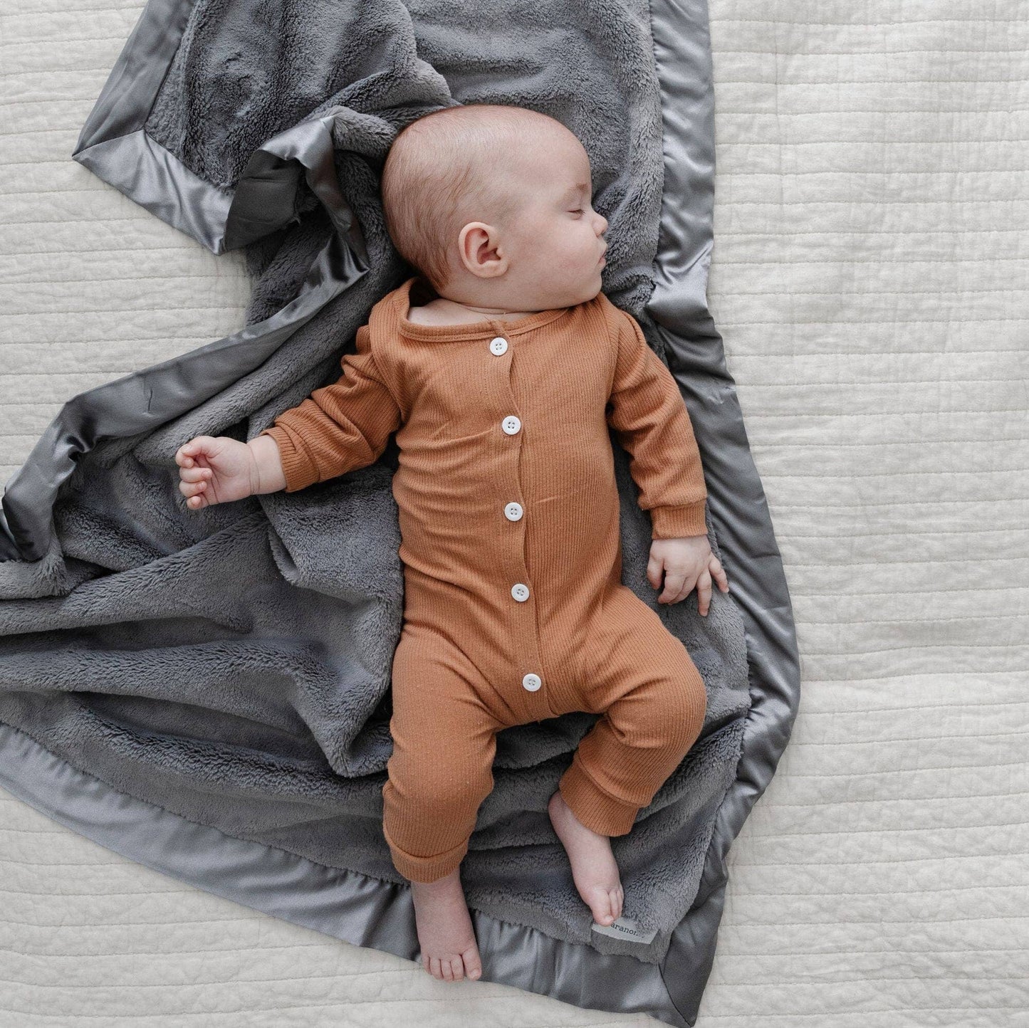 SATIN BORDER RECEIVING BLANKETS: Dusty Peach - Market 12