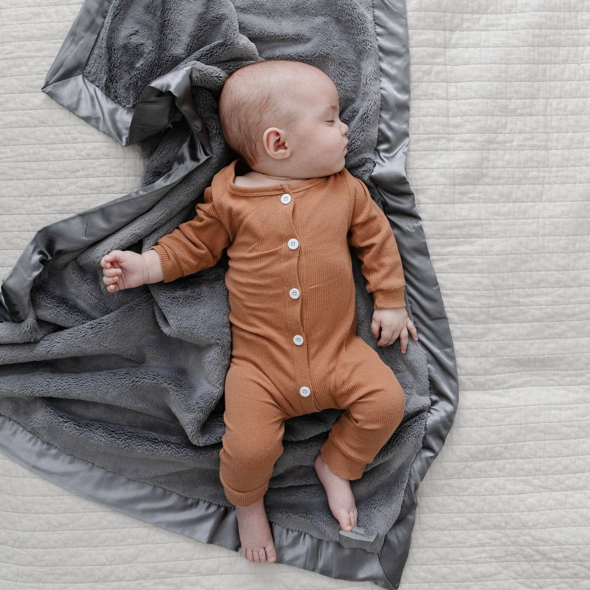 SATIN BORDER RECEIVING BLANKETS: Dusty Peach - Market 12