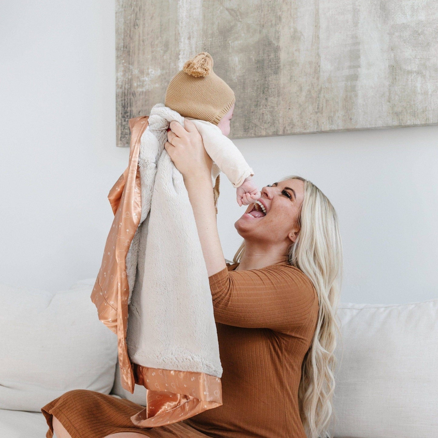 SATIN BORDER RECEIVING BLANKETS: Gray - Market 12