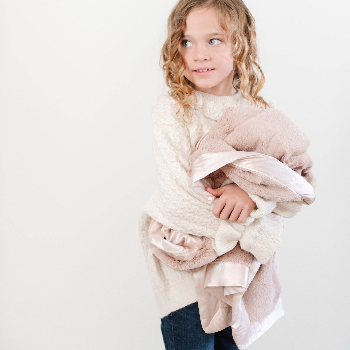 SATIN BORDER RECEIVING BLANKETS: Muted Mauve - Market 12