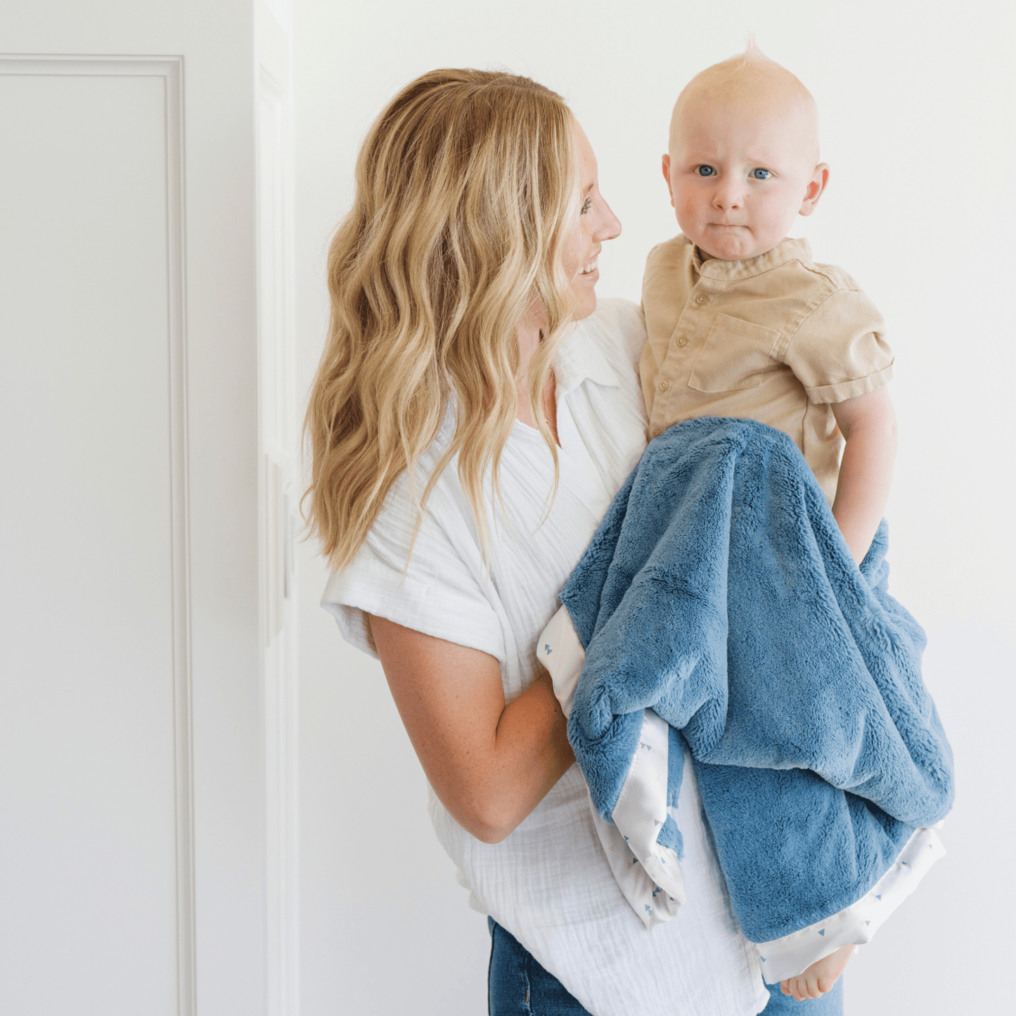 SATIN BORDER RECEIVING BLANKETS: Muted Mauve - Market 12