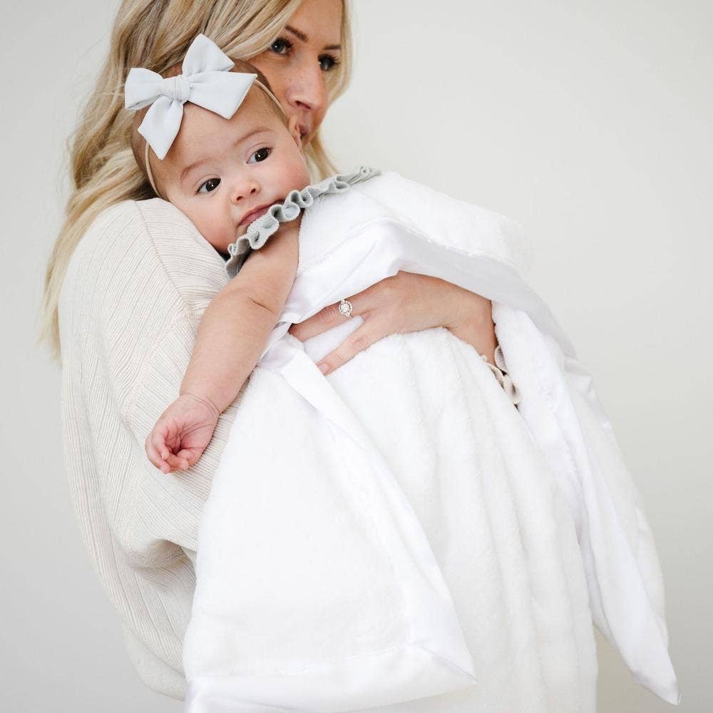 SATIN BORDER RECEIVING BLANKETS: Navy Twinkle Star - Market 12