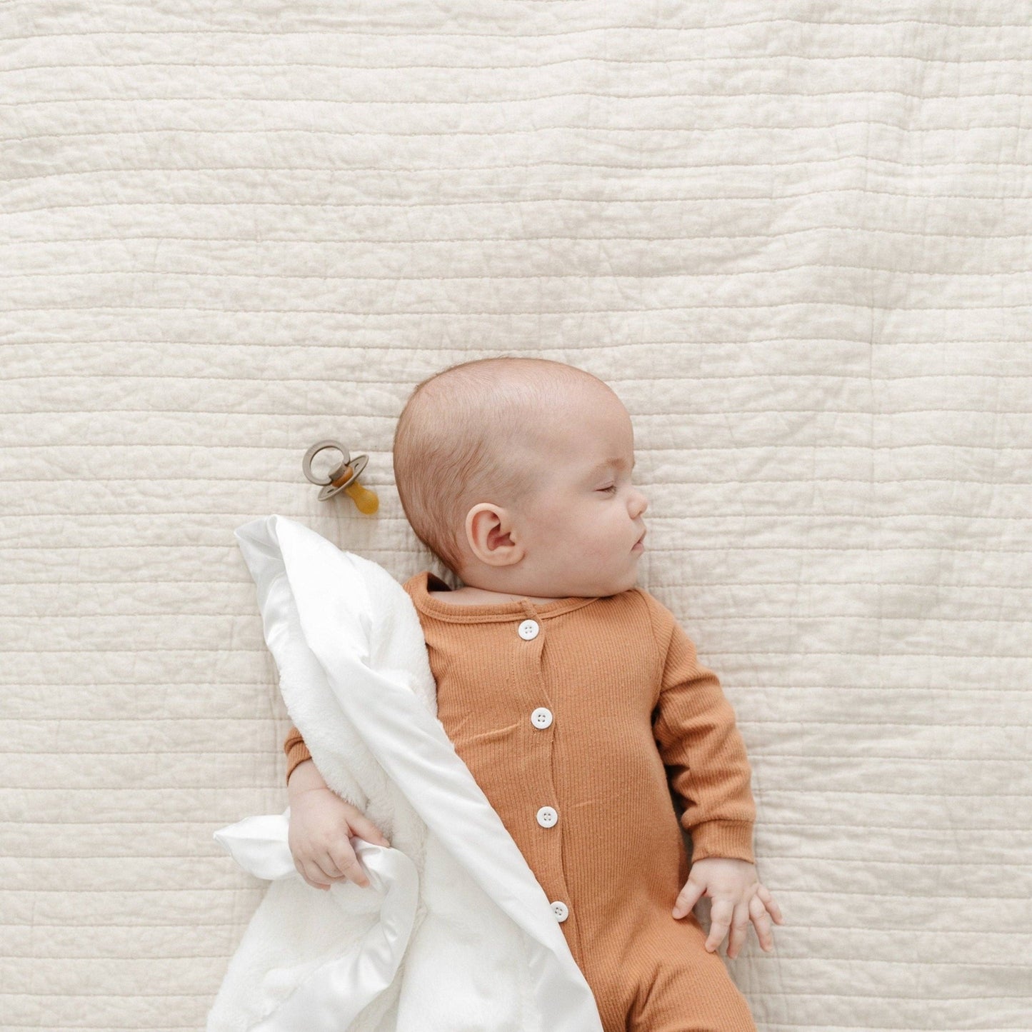 SATIN BORDER RECEIVING BLANKETS: Tan - Market 12