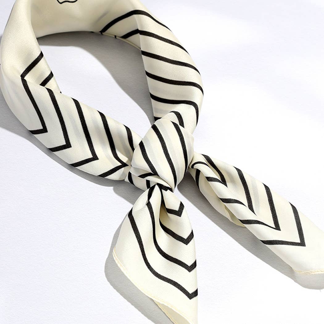 Satin Rose Print Light Weight Soft Scarf : BK/WT, ONE SIZE - Market 12