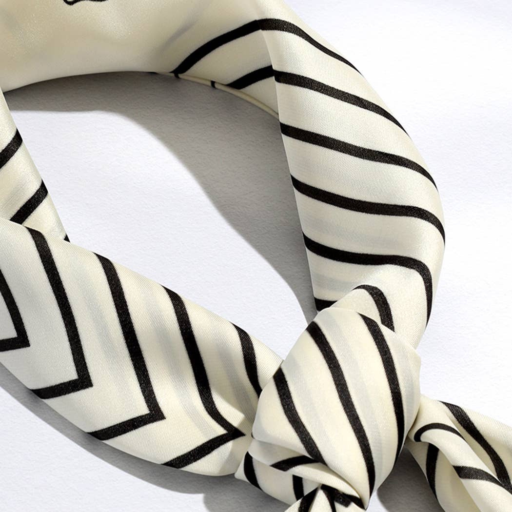 Satin Rose Print Light Weight Soft Scarf : BK/WT, ONE SIZE - Market 12