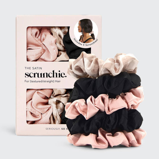 Satin Sleep Scrunchies 5pc - Assorted - Market 12