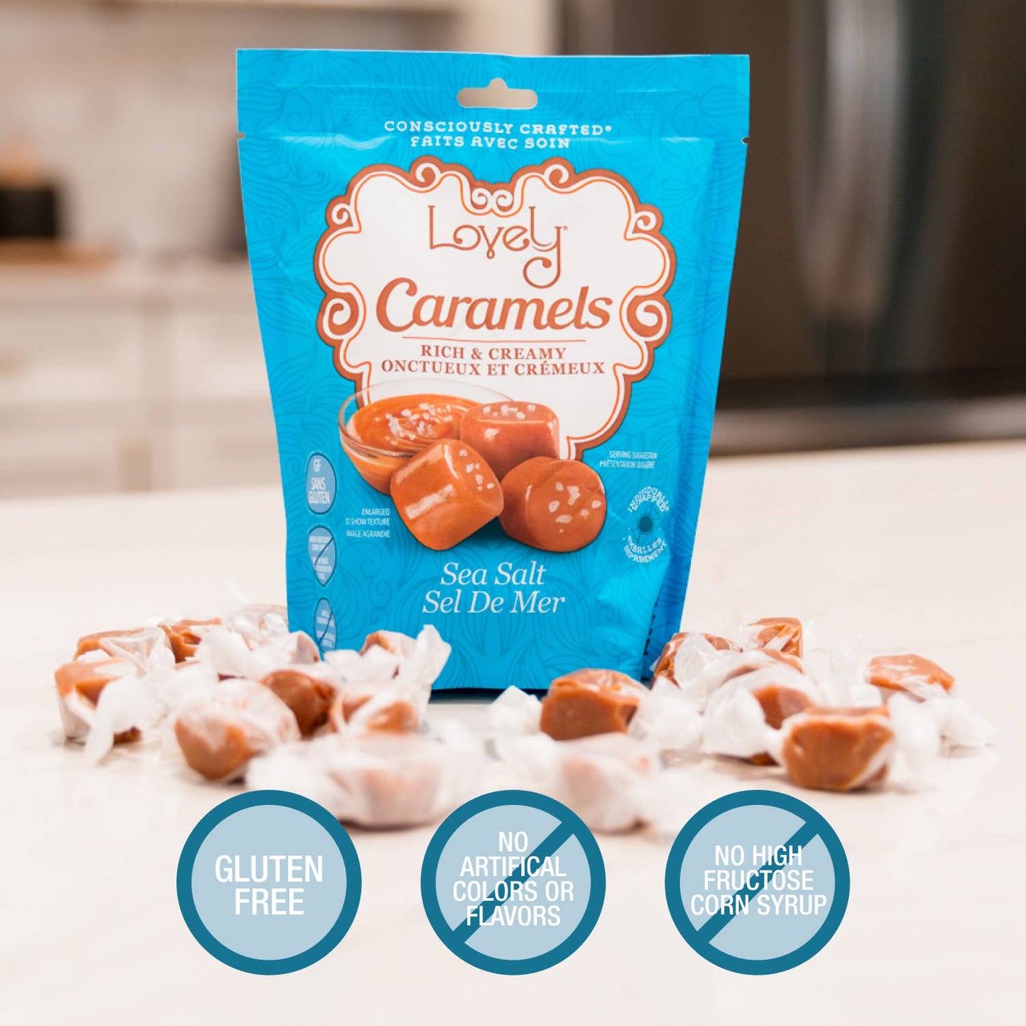 Sea Salt Caramel Candy - Gluten Free, Non - GMO - Market 12