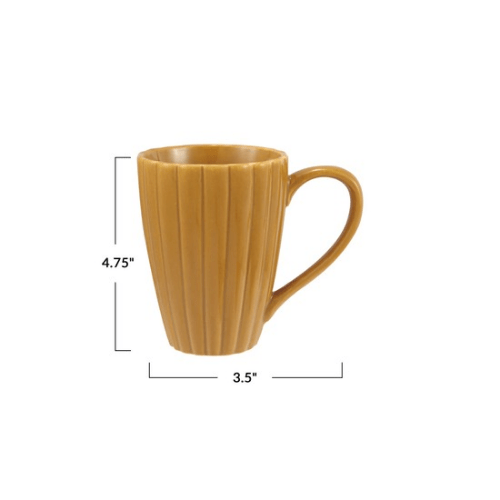 Stoneware Fluted Mug,Mustard - Market 12