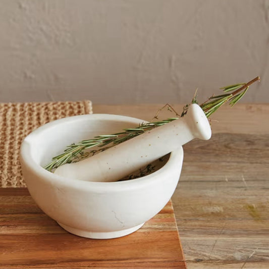 Stoneware Mortar & Pestle, - Market 12