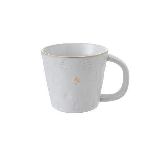 Stoneware Mug w Trees & Gold Electroplating - Market 12