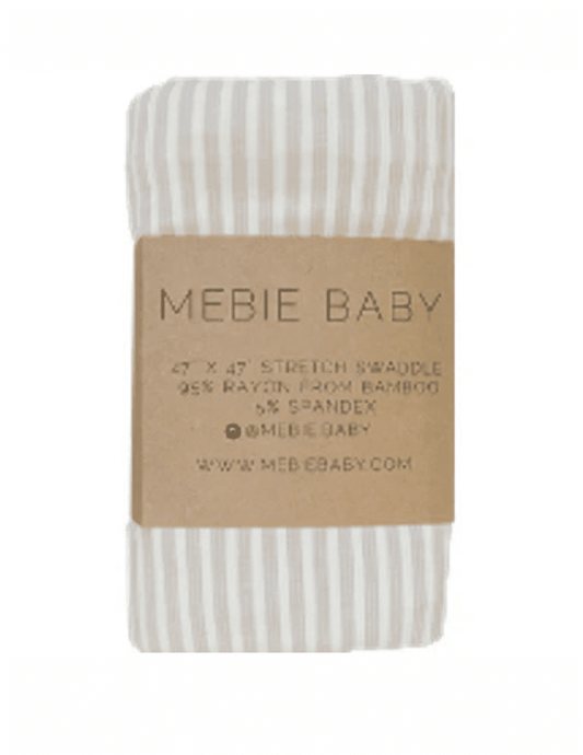 Taupe Stripe Ribbed Bamboo Stretch Swaddle - Market 12