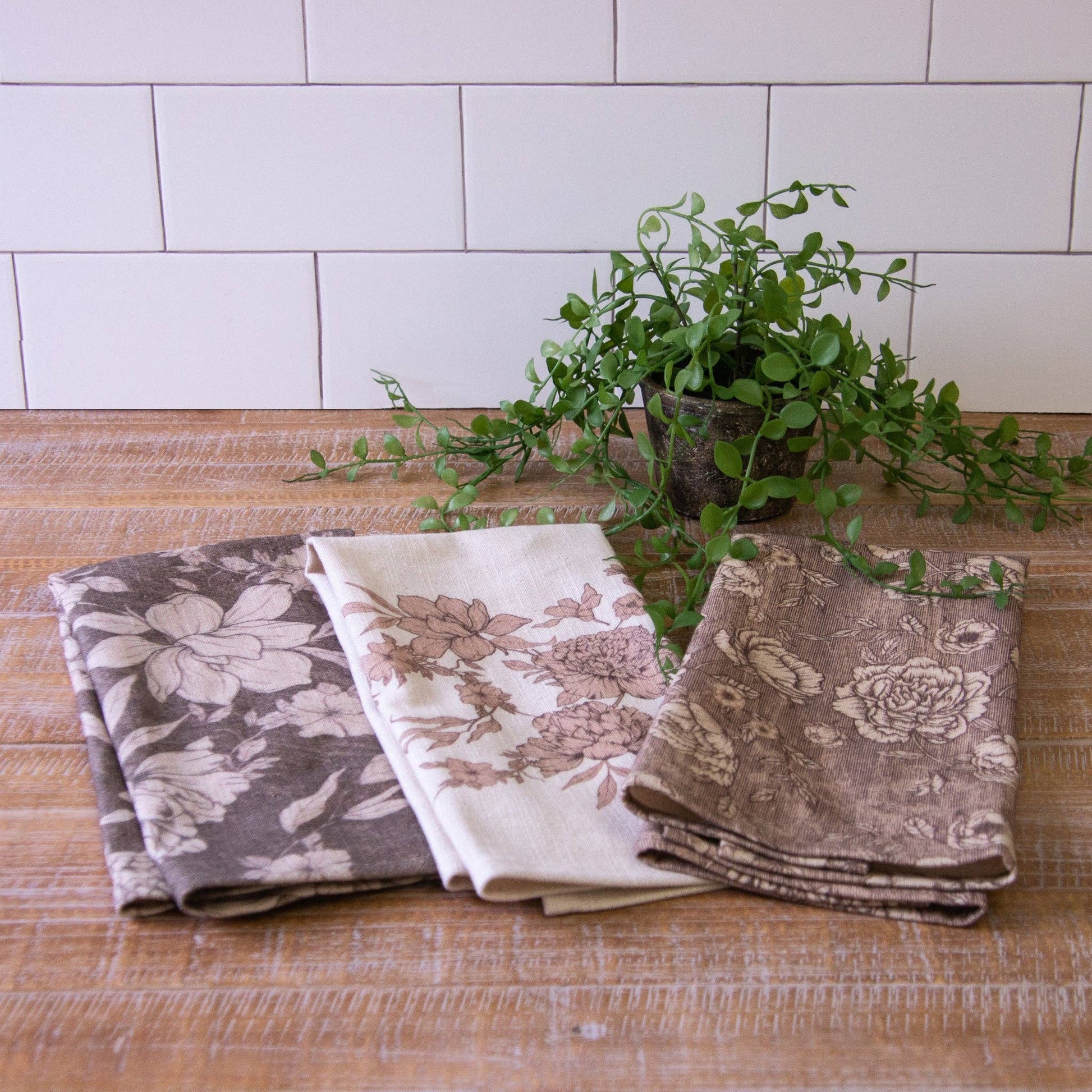 Tea Towels - Sepia Florals - Market 12