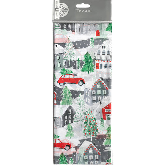 Tissue - Printed Christmas Town - Market 12