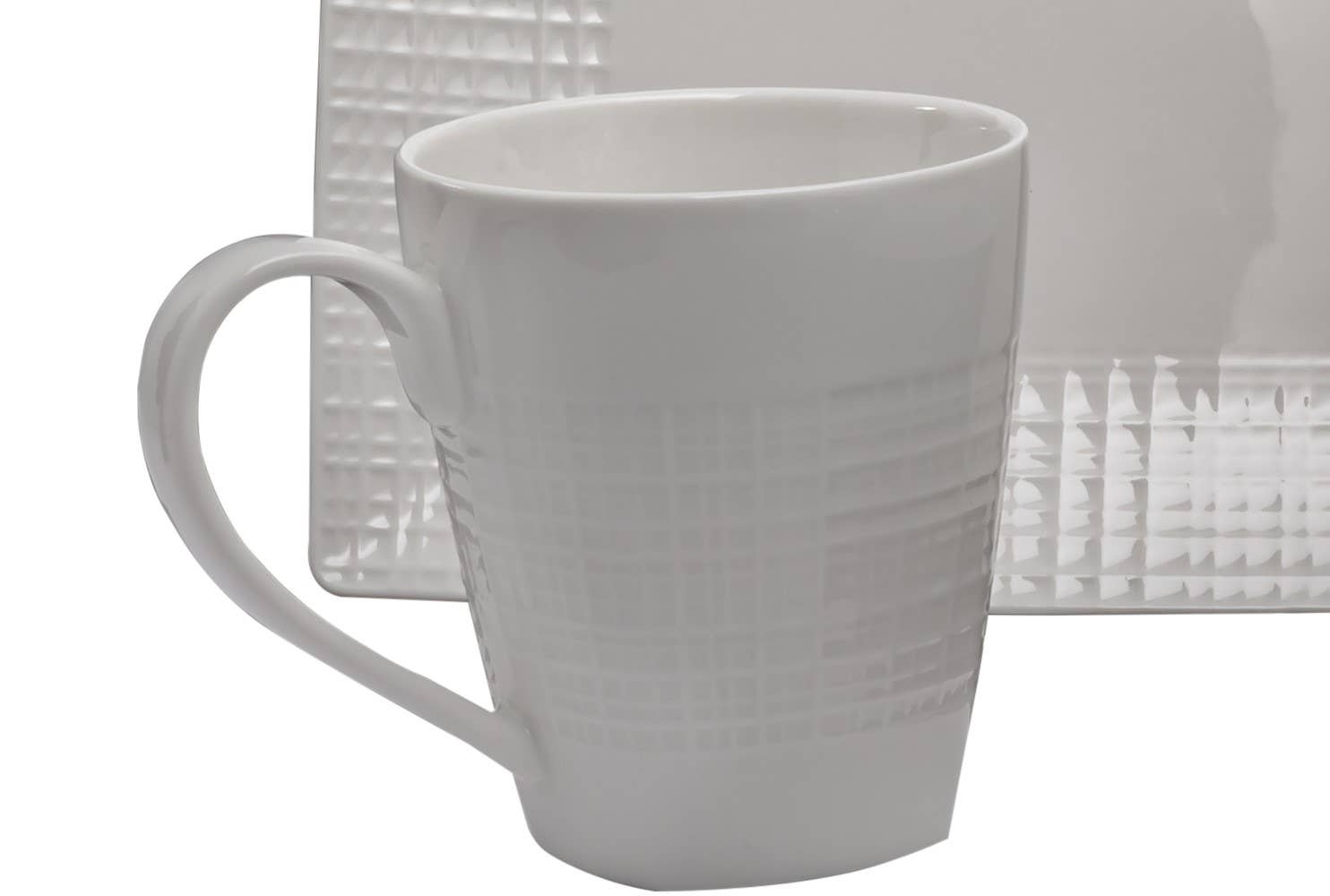 Trudeau - Square Mesh Fine Porcelain, Mug, White - Market 12