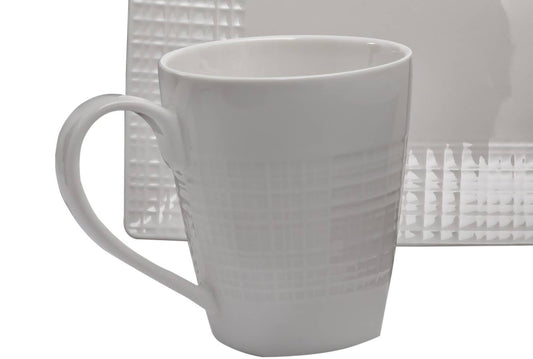 Trudeau - Square Mesh Fine Porcelain, Mug, White - Market 12