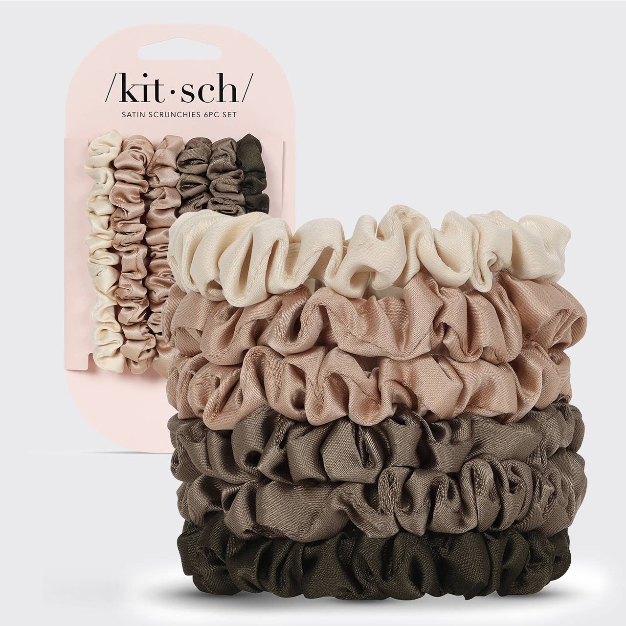 Ultra Petite Satin Scrunchies 6pc - Eucalyptus - Market 12
