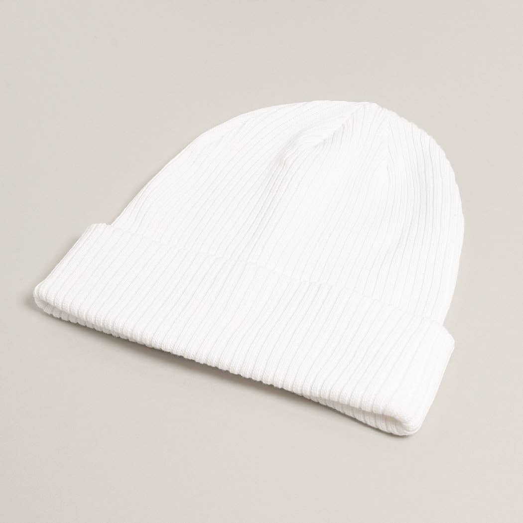 Unisex Cotton Knitted Beanies: KHAKI, ONE SIZE - Market 12