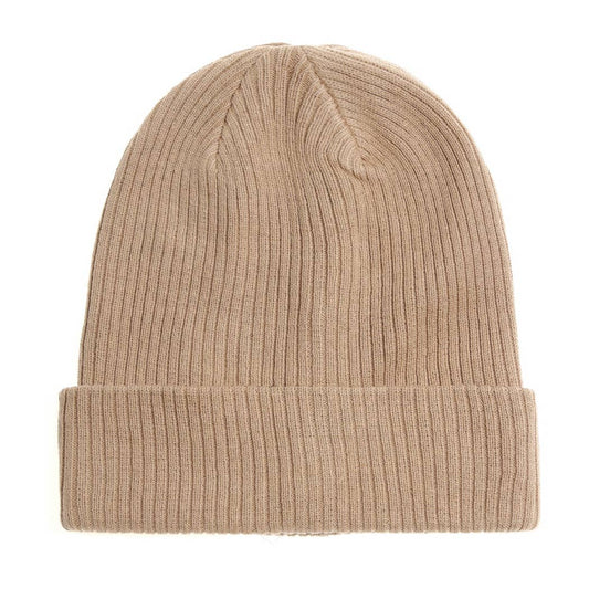 Unisex Cotton Knitted Beanies: KHAKI, ONE SIZE - Market 12