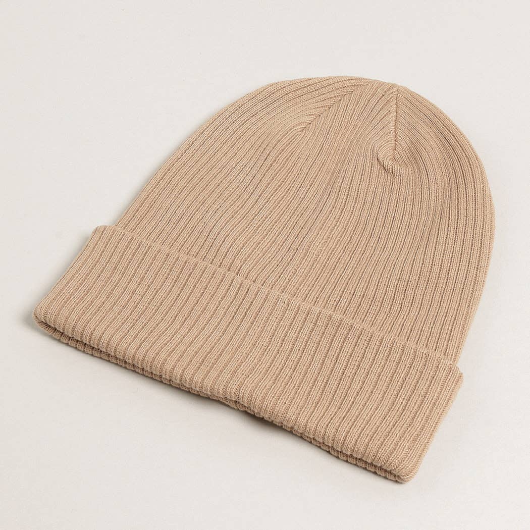 Unisex Cotton Knitted Beanies: PUTTY, ONE SIZE - Market 12
