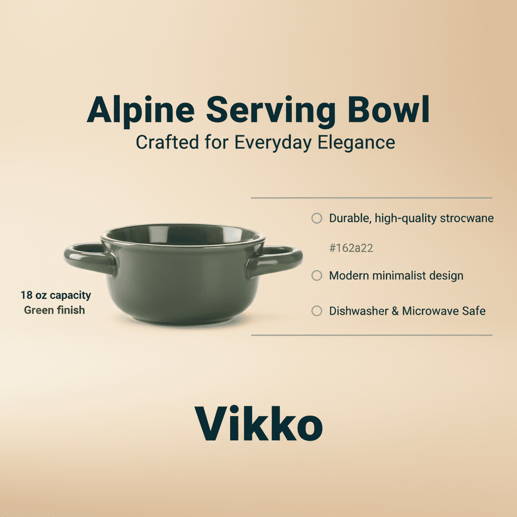 Vikko - Alpine, Serving Bowl with Handles, Green, 15 oz - Market 12