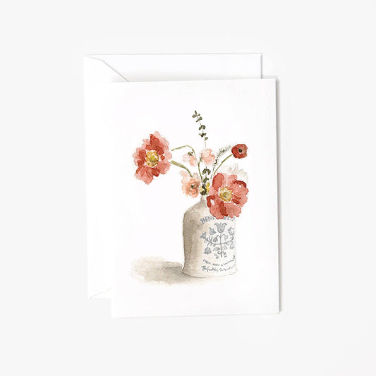 Vintage bouquet mini notecard - Market 12