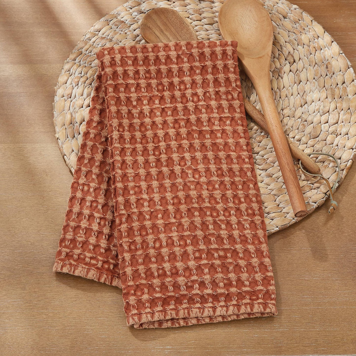 Waffle Weave Towel - Terracotta - Market 12