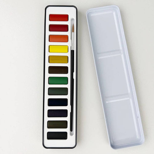 Watercolor paint set with brush - Market 12