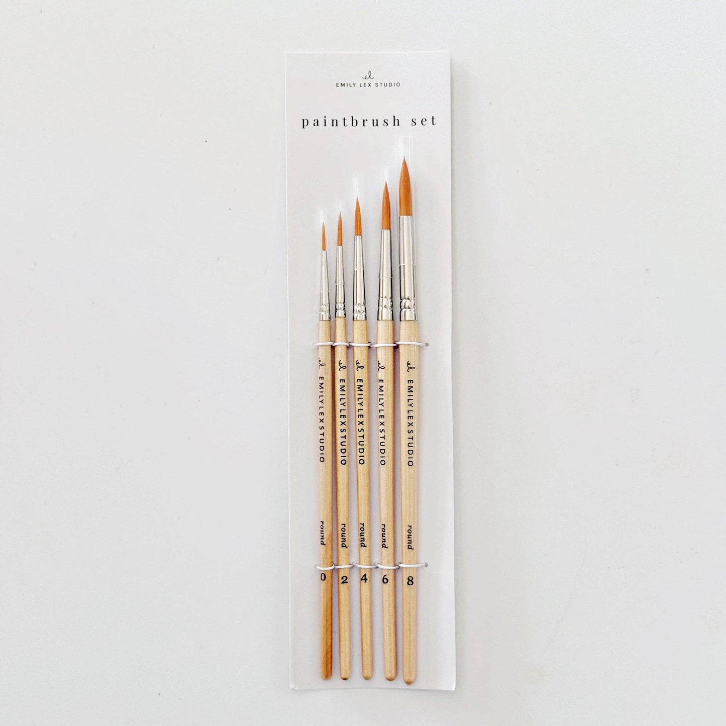 Watercolor paintbrush set of five wood brushes - Market 12