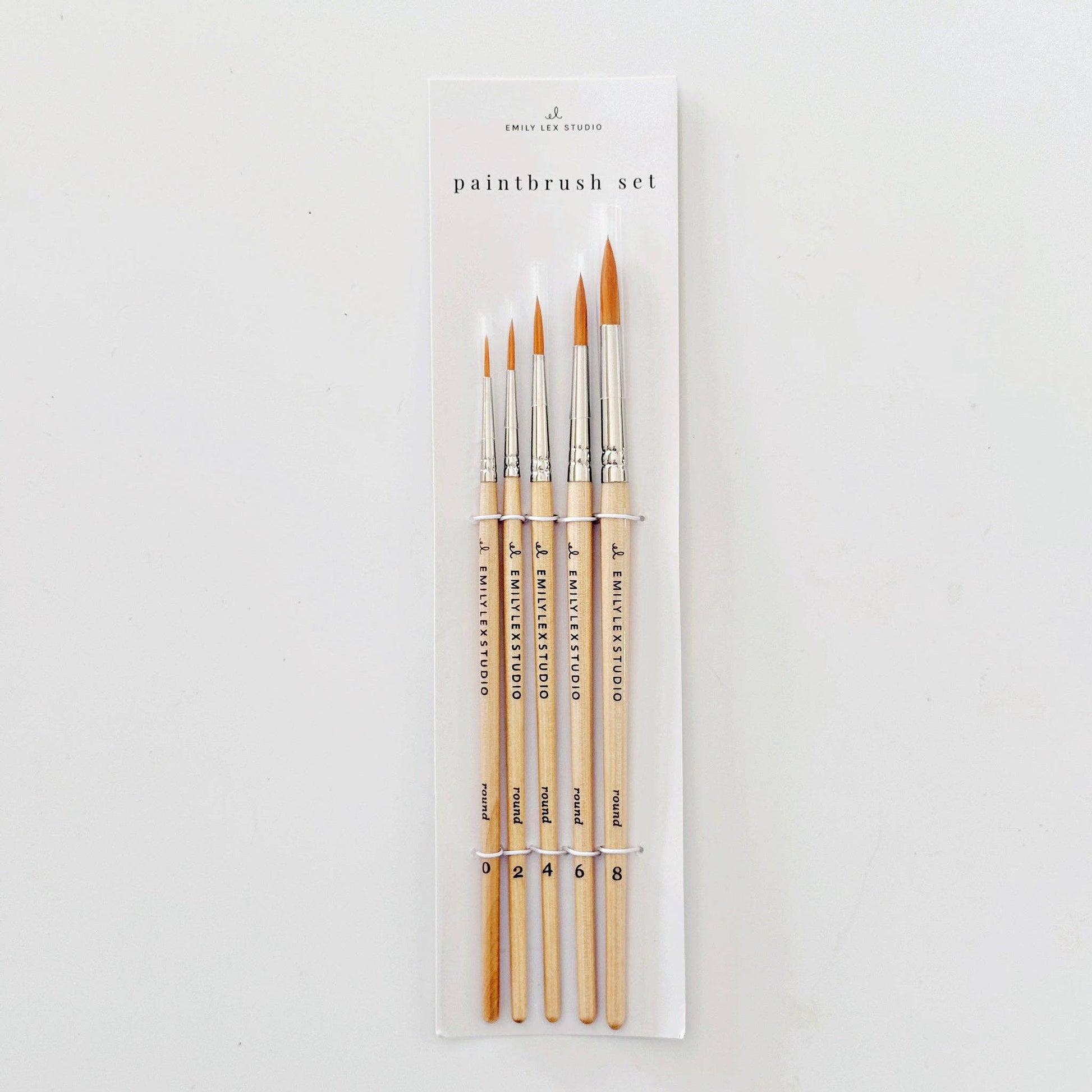 Watercolor paintbrush set of five wood brushes - Market 12