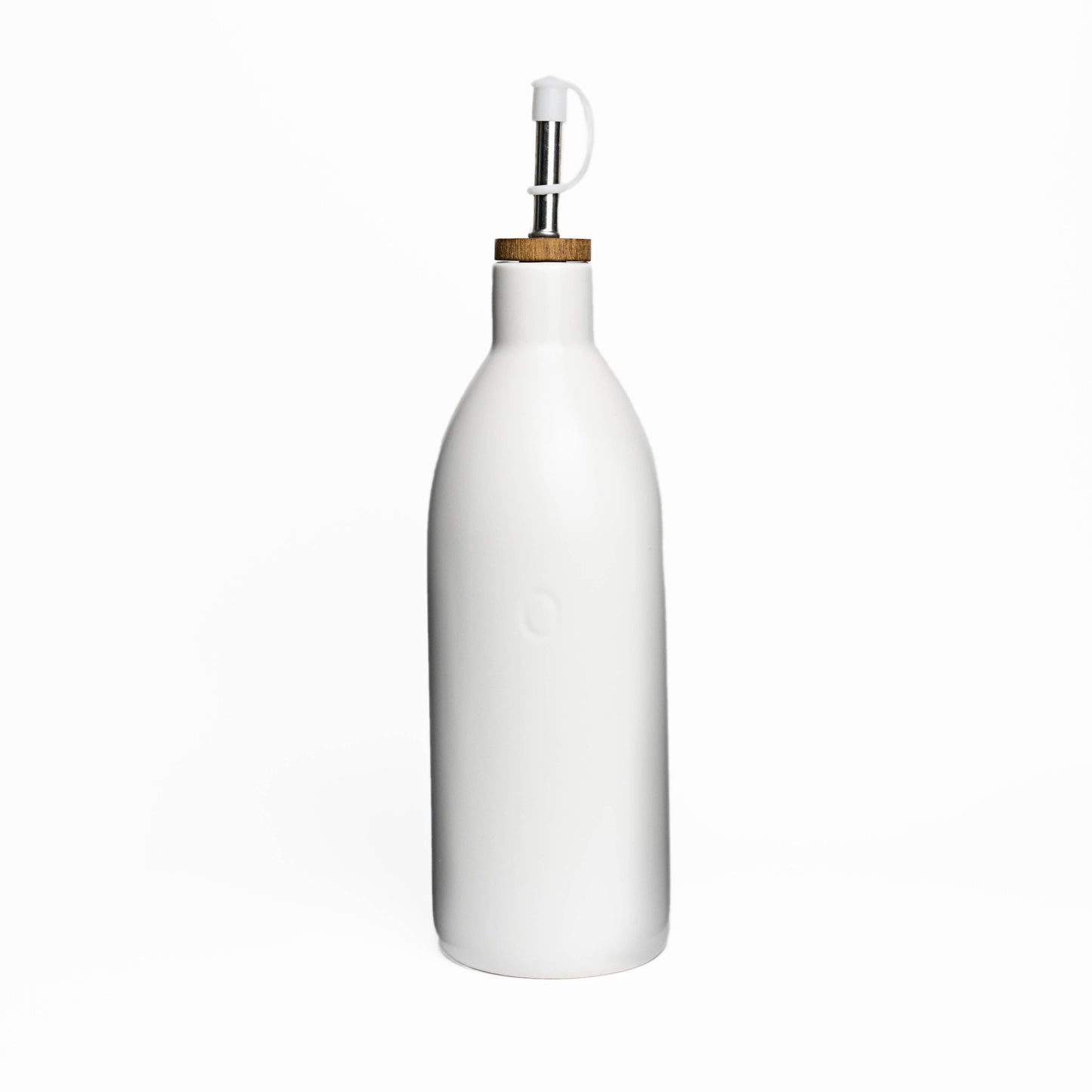 White Ceramic Oil Bottle,17 oz Olive Oil Dispenser - Market 12