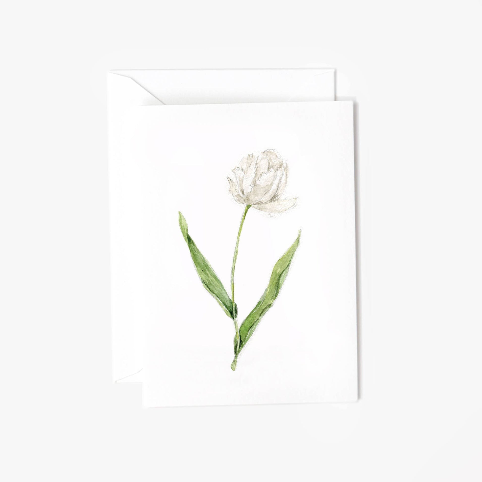 White tulip mini notecard - Market 12