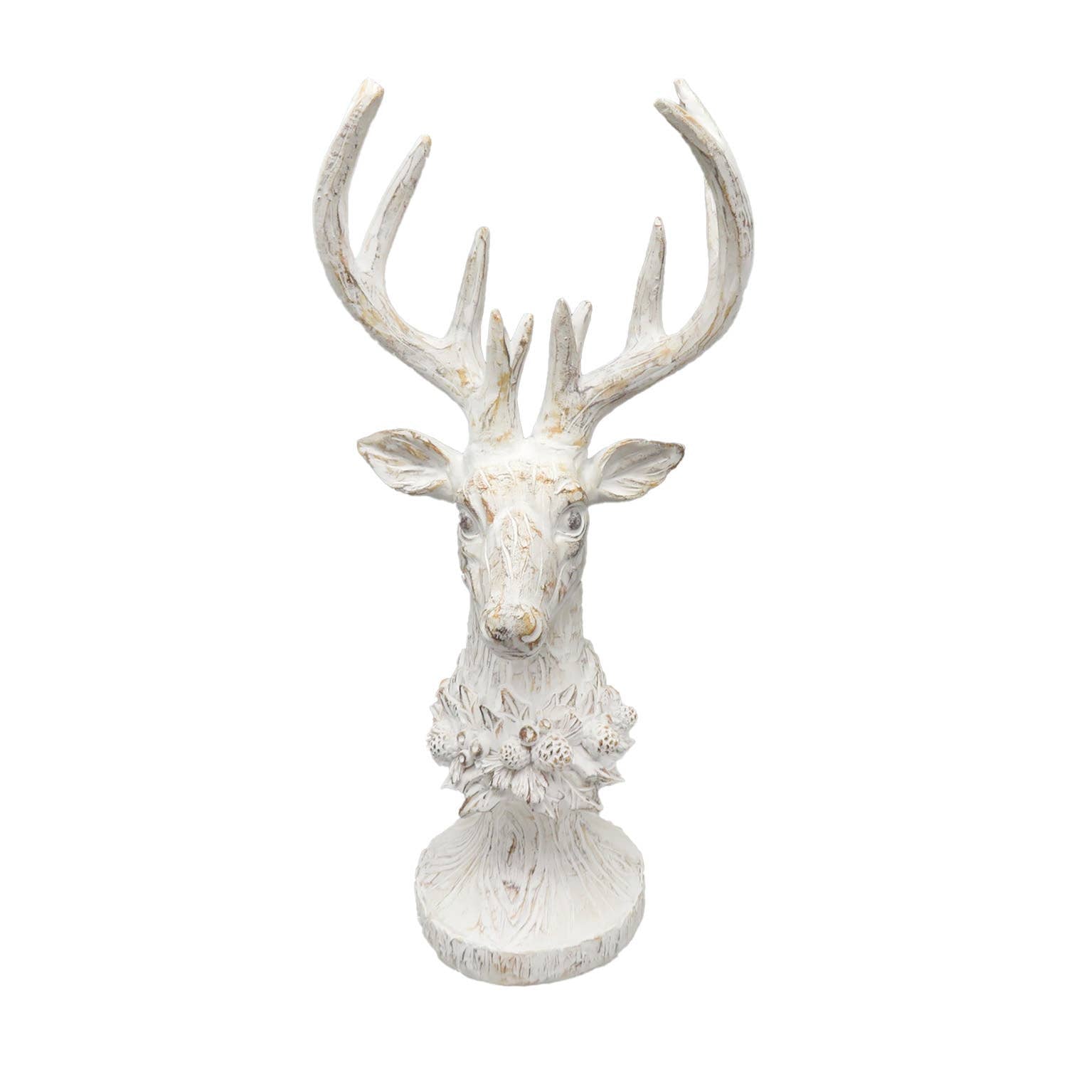 Whitewashed Deer Head Stand - Market 12