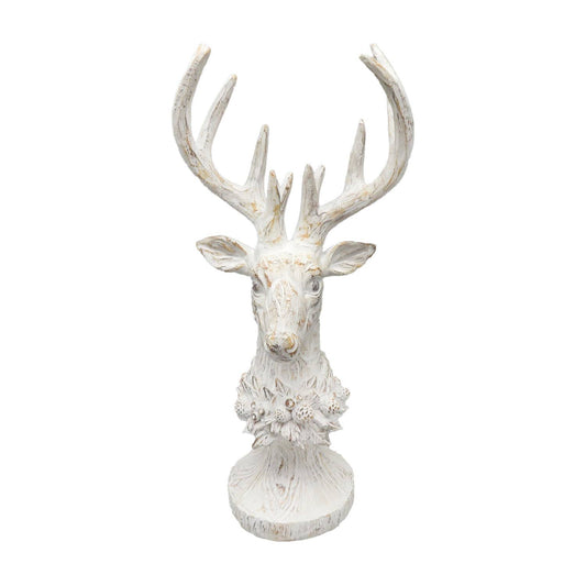 Whitewashed Deer Head Stand - Market 12