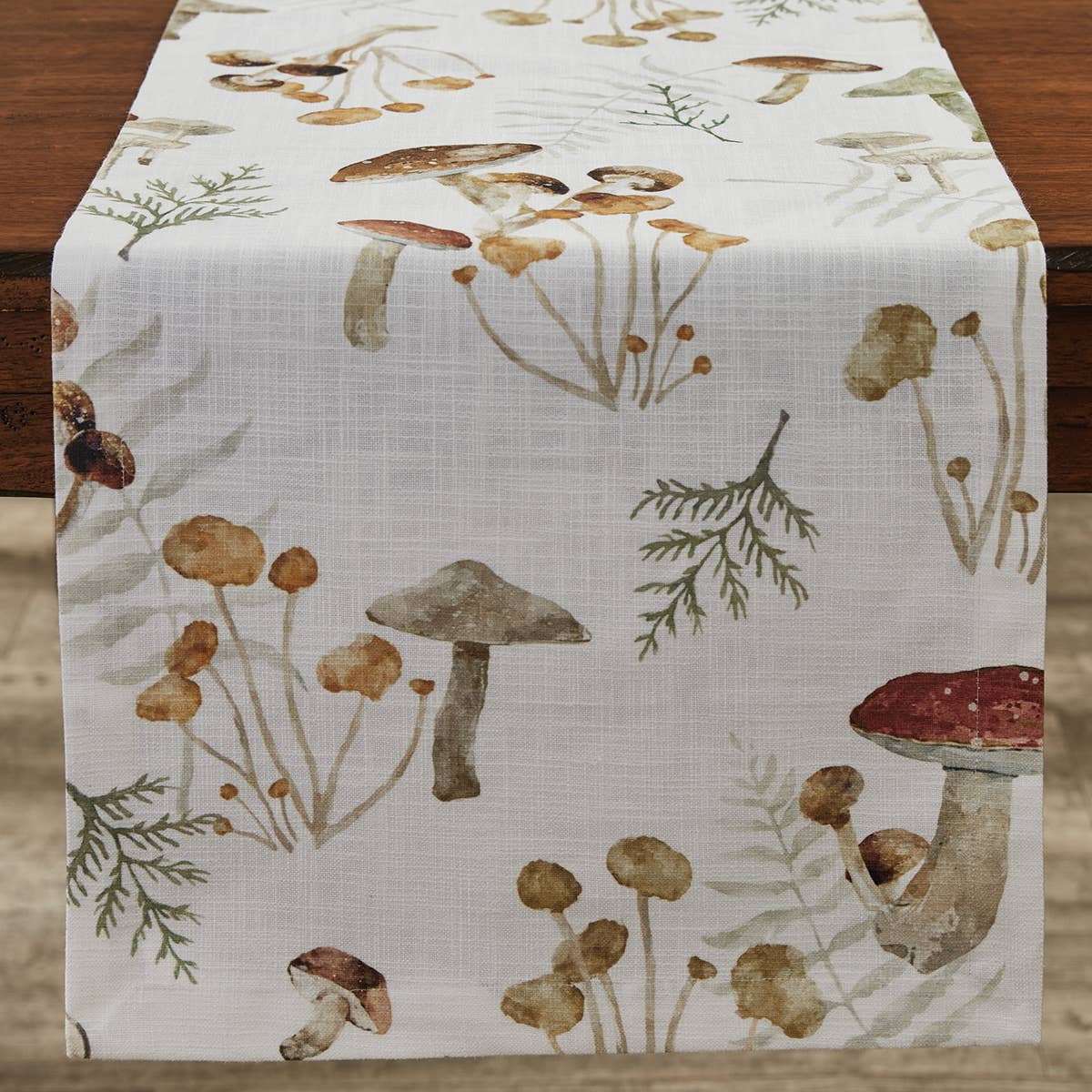Wild Mushrooms Table Runner 72"L - Market 12