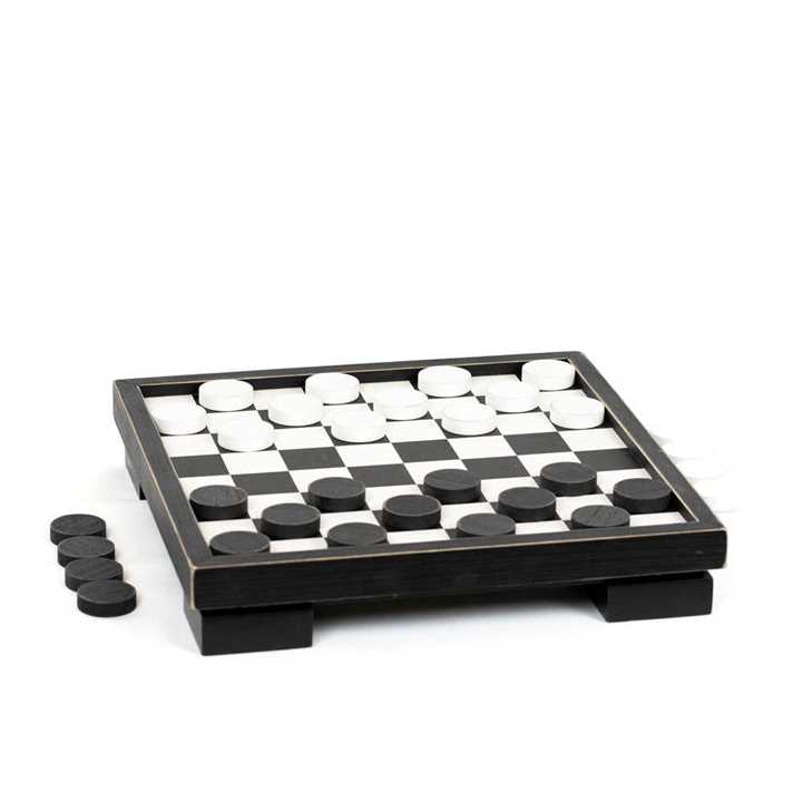 Wood Checker Board Set, W/Storage - Market 12
