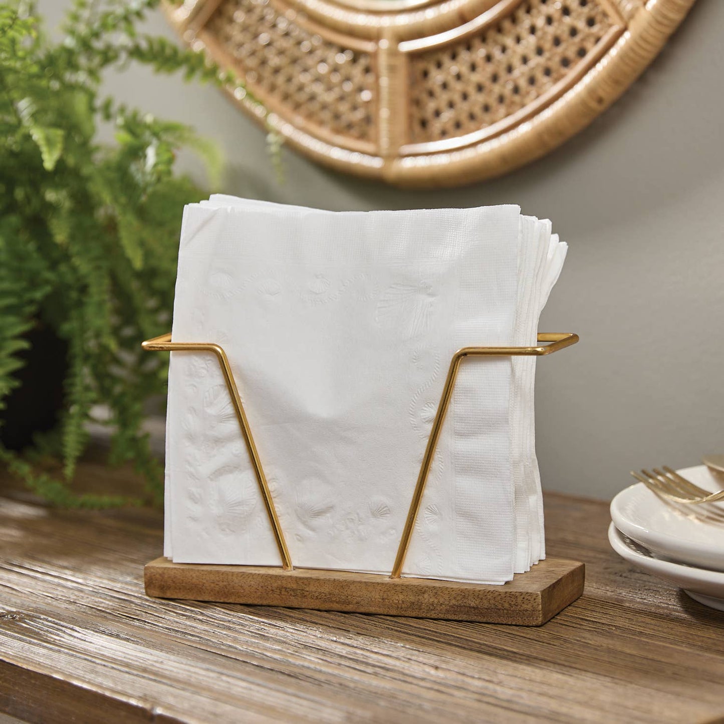 Wood Gold Bar Napkin Holder - Market 12