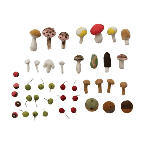 Wool Felt Mushrooms & Berries Scatter - Market 12