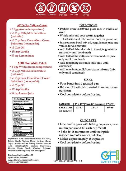 Yellow or White Cake Mix GF - Market 12
